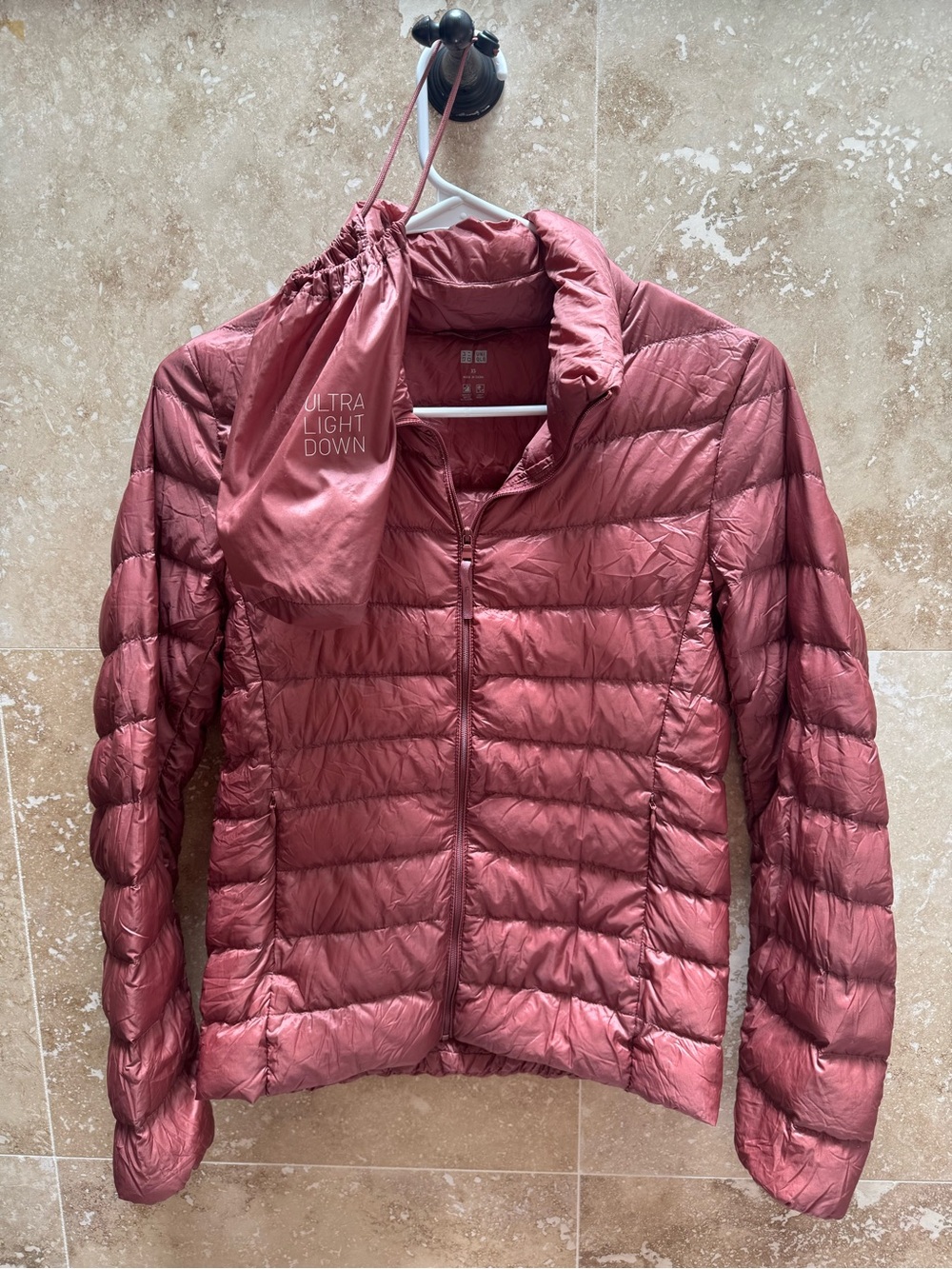 Uniqlo Ulta Down Puffer Jacket in Mauve Pink Size XS